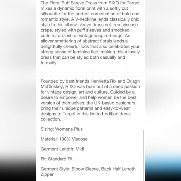 RIXO For Target NWT Bright Colorful Floral Puff Sleeve Midi Dress 8 RARE FIND - Picture 13 of 16